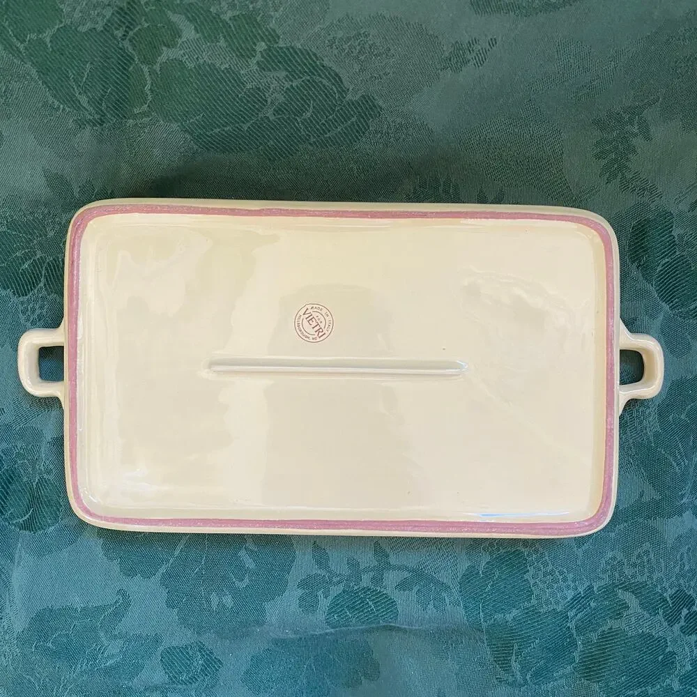 Vietri Terracotta Yellow Glaze Baking Casserole Pan 12